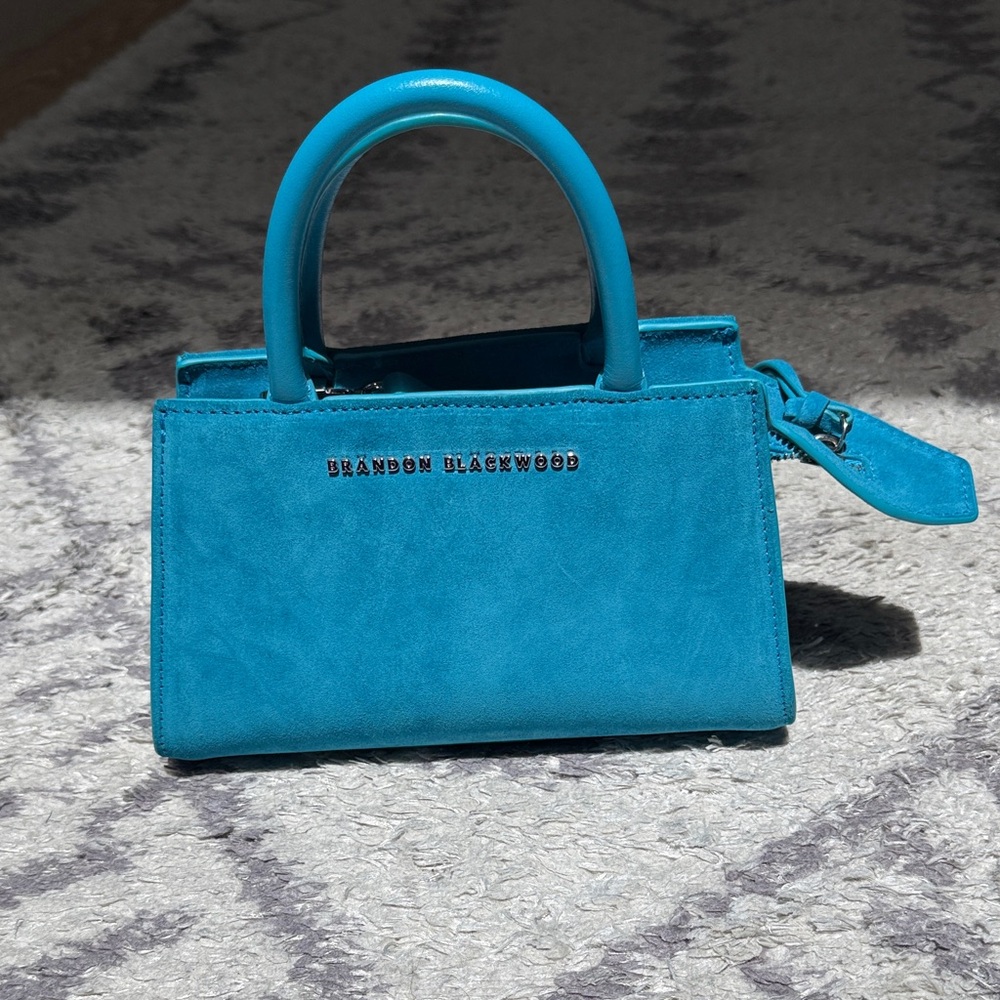 Brandon Blackwood Vibrant Turquoise Arlen Suede Mini Bag